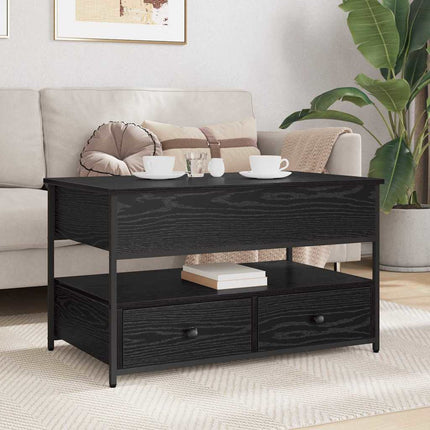 Kaffeebord med låda Svart Ek 85 x 50 x 50 cm Konstruerat trä