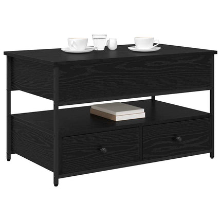 Kaffeebord med låda Svart Ek 85 x 50 x 50 cm Konstruerat trä