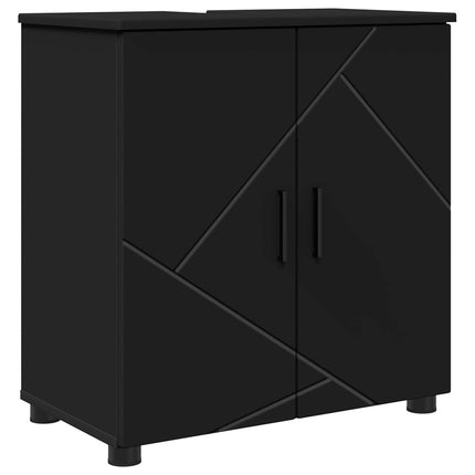 Badrumsskåp Svart 61 x 35 x 64 cm Konstruerat trä, Metall