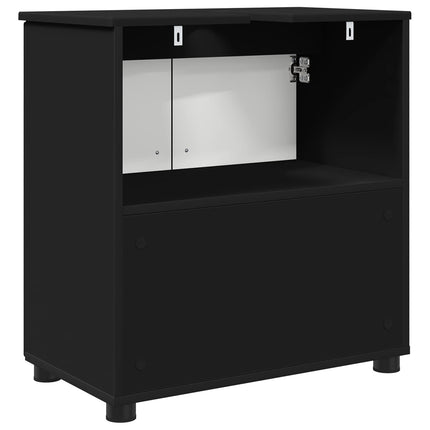 Badrumsskåp Svart 61 x 35 x 64 cm Konstruerat trä, Metall