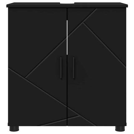 Badrumsskåp Svart 61 x 35 x 64 cm Konstruerat trä, Metall