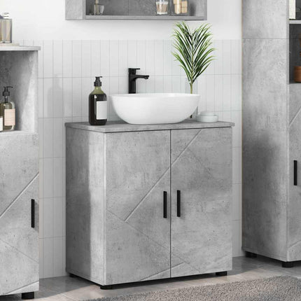 Badrumsskåp Betonggrå 61 x 35 x 64 cm Konstruerat trä & Metall