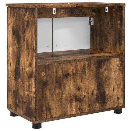 Badrumsskåp Rökt ek 61 x 35 x 64 cm Konstruerat trä & Metall