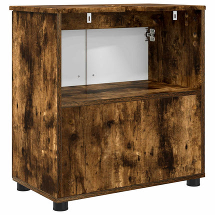Badrumsskåp Rökt ek 61 x 35 x 64 cm Konstruerat trä, Metall