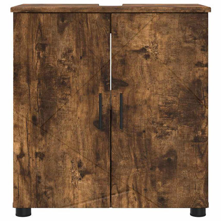 Badrumsskåp Rökt ek 61 x 35 x 64 cm Konstruerat trä & Metall