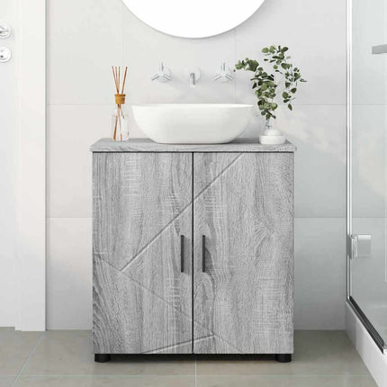 Badrumsskåp Grå Sonoma 61 x 35 x 64 cm Konstruerat trä, Metall
