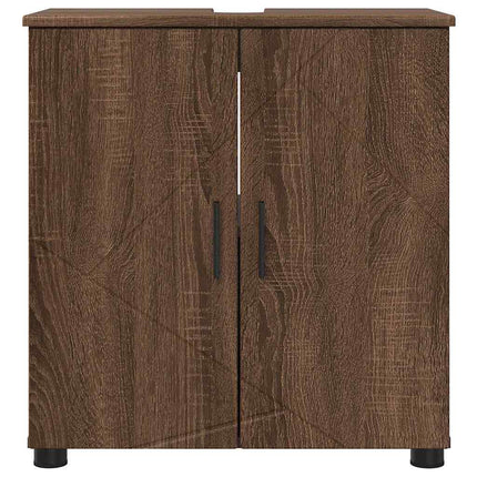 Badrumsskåp Brun Ek 61 x 35 x 64 cm Konstruerat trä, Metall