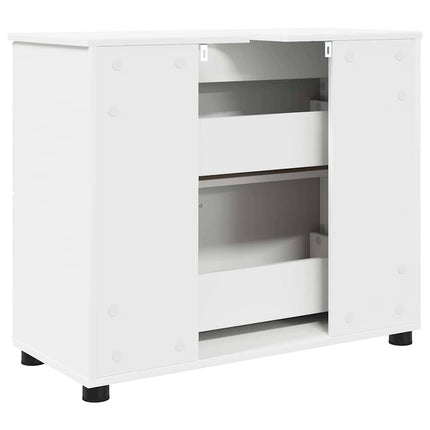 Badrumsskåp Vit 76,5 x 35 x 64 cm Konstruerat trä & Metall