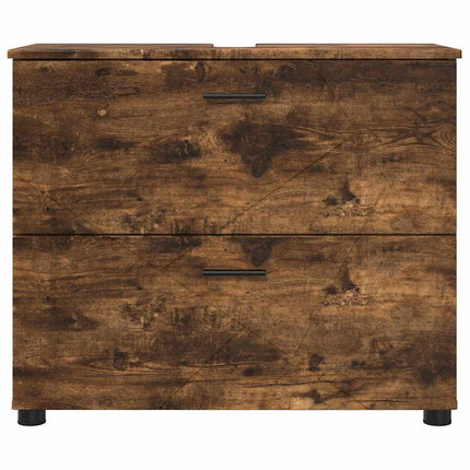 Badrumsskåp Rökt ek 76,5 x 35 x 64 cm Konstruerat trä, Metall