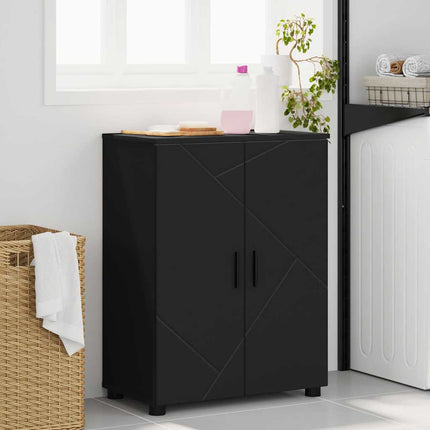 Badrumsskåp Svart 60 x 35 x 80 cm Konstruerat trä & Metall