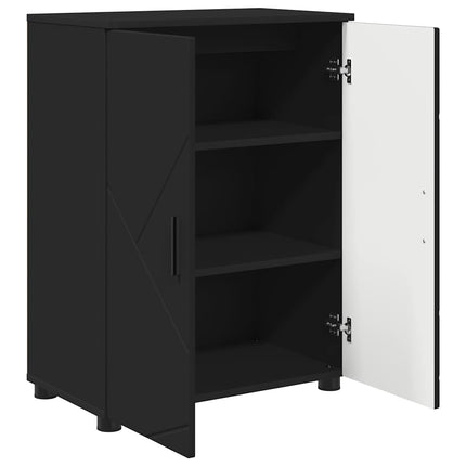 Badrumsskåp Svart 60 x 35 x 80 cm Konstruerat trä & Metall