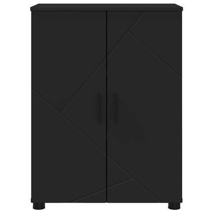 Badrumsskåp Svart 60 x 35 x 80 cm Konstruerat trä & Metall