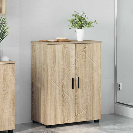 Badrumsskåp Sonoma-ek 60 x 35 x 80 cm Konstruerat trä & Metall