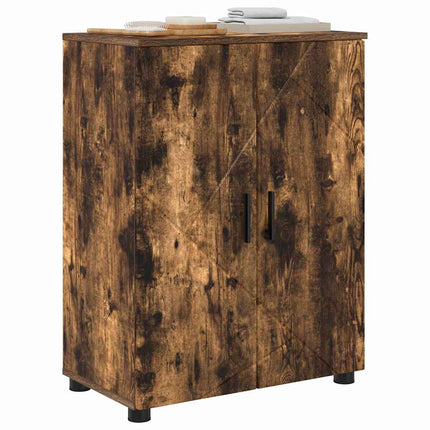 Badrumsskåp Rökt ek 60 x 35 x 80 cm Konstruerat trä & Metall