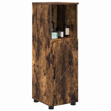 Badrumsskåp Rökt ek 30 x 35 x 95 cm Konstruerat trä & Metall