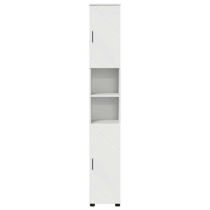 Badrumsskåp Vit 30 x 35 x 192 cm Konstruerat trä & Metall