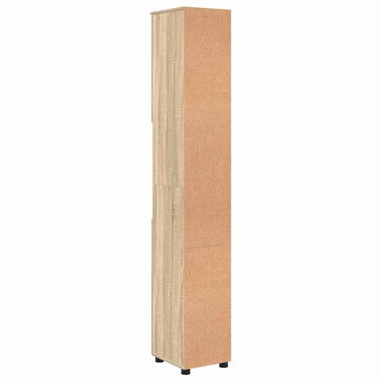 Badrumsskåp Sonoma-ek 30 x 35 x 192 cm Konstruerat trä & Metall