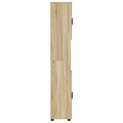 Badrumsskåp Sonoma-ek 30 x 35 x 192 cm Konstruerat trä & Metall
