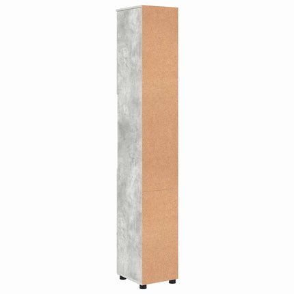 Badrumsskåp Betonggrå 30 x 35 x 192 cm Konstruerat trä & Metall