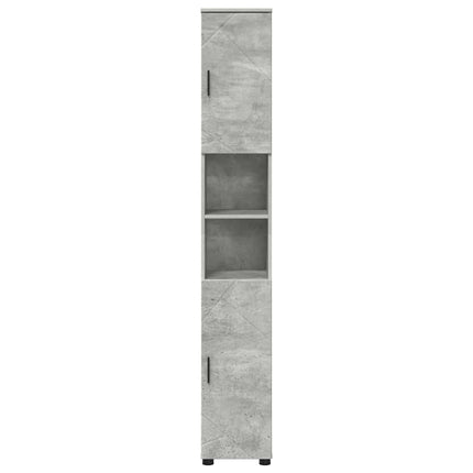 Badrumsskåp Betonggrå 30 x 35 x 192 cm Konstruerat trä & Metall