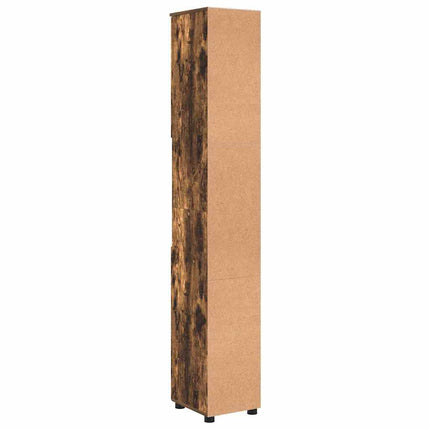 Badrumsskåp Rökt ek 30 x 35 x 192 cm Konstruerat trä & Metall