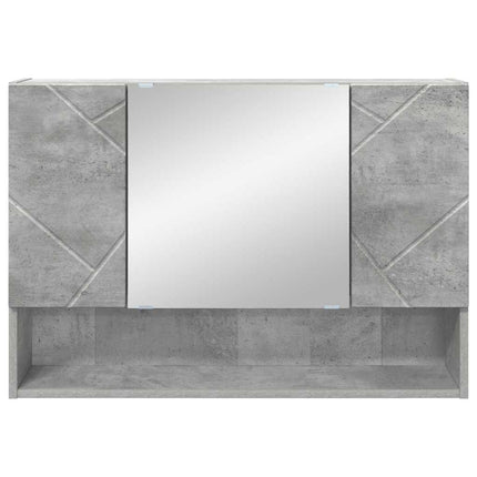 Spegelskåp med dörr Betonggrå 80 x 17 x 55 cm Konstruerat trä