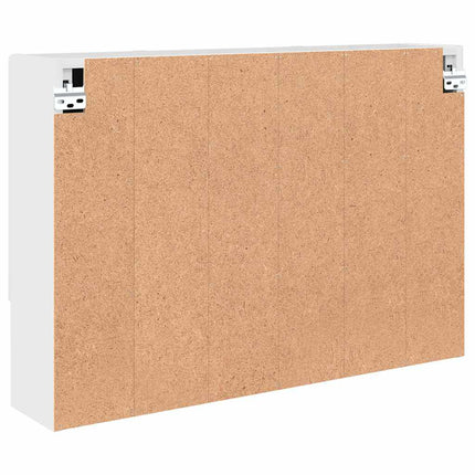 Spegelskåp Högblanka vita 80 x 17 x 55 cm Konstruerat trä