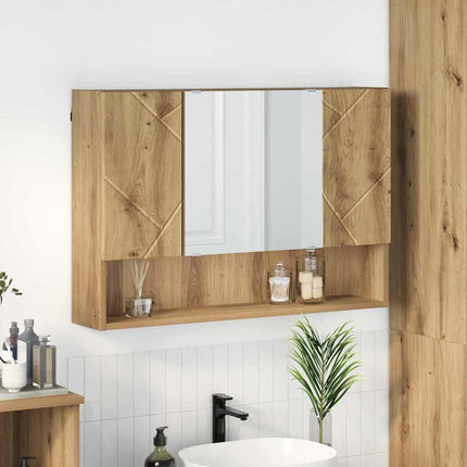 Spegelskåp med dörr Artisan Ek 80 x 17 x 55 cm Konstruerat trä