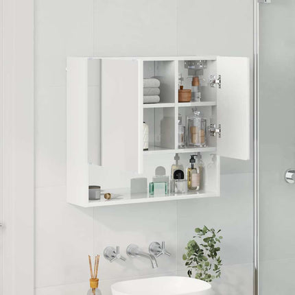 Spegelskåp Högblanka vita 59 x 17 x 55 cm Konstruerat trä
