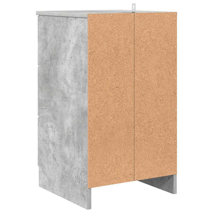Nattduksbord med låda Betonggrå 38 x 38 x 66 cm Konstruerat trä