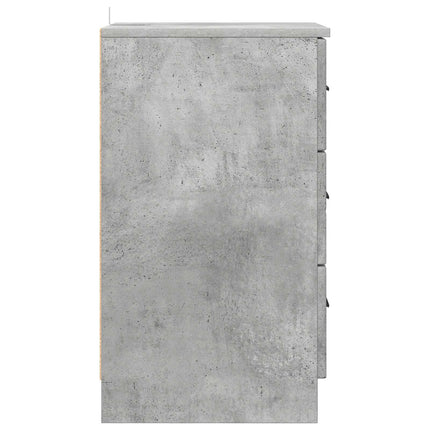 Nattduksbord Betonggrå 38 x 38 x 66 cm Konstruerat trä