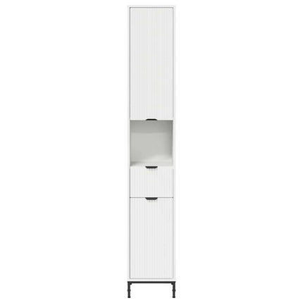 Badrumsskåp Vit 31,5 x 33 x 190 cm Konstruerat trä, Metall