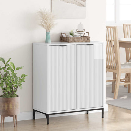 Sideboard Högblanka vita 69,5 x 33 x 82 cm Konstruerat trä