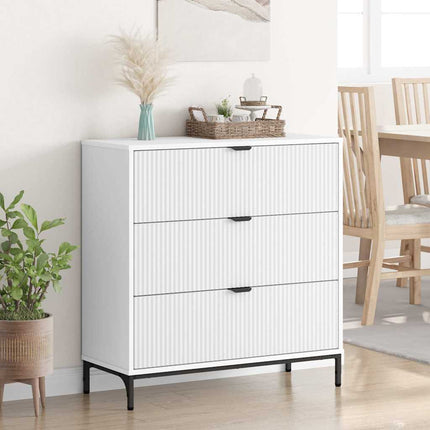 Sideboard med låda Vit 79,5 x 33 x 82 cm Konstruerat trä