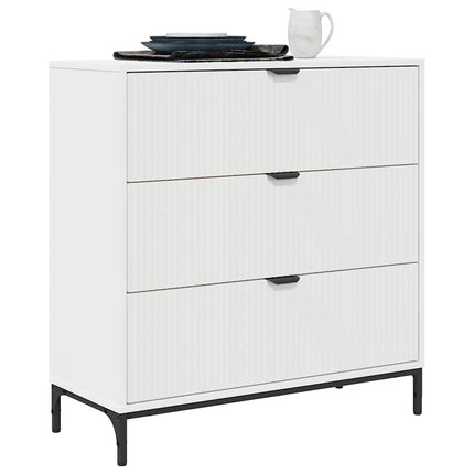 Sideboard med låda Vit 79,5 x 33 x 82 cm Konstruerat trä