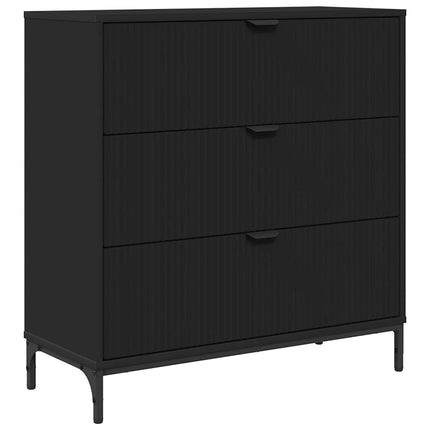 Sideboard med låda Svart 79,5 x 33 x 82 cm Konstruerat trä