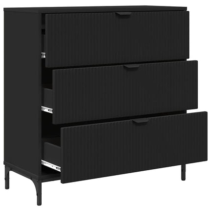 Sideboard med låda Svart 79,5 x 33 x 82 cm Konstruerat trä