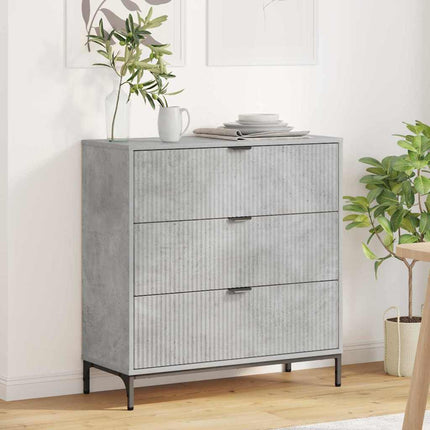 Sideboard med låda Betonggrå 79,5 x 33 x 82 cm Konstruerat trä