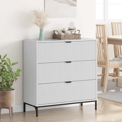 Sideboard Högblanka vita 79,5 x 33 x 82 cm Konstruerat trä
