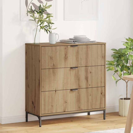 Sideboard med låda Artisan Ek 79,5 x 33 x 82 cm Konstruerat trä