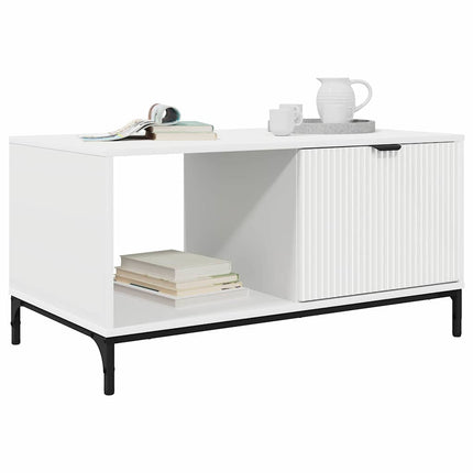 Kaffeebord med låda Vit 90 x 49 x 46 cm Konstruerat trä