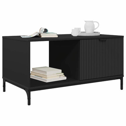 Kaffeebord med låda Svart Ek 90 x 49 x 46 cm Konstruerat trä