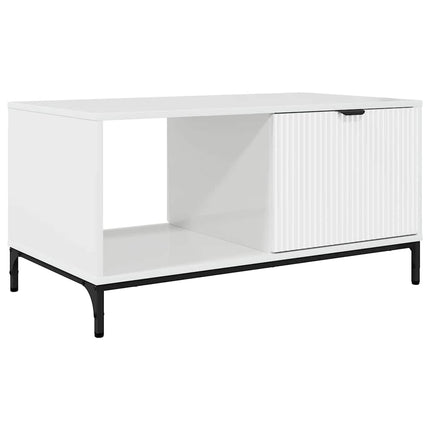 Kaffeebord Högblanka vita 90 x 49 x 46 cm Konstruerat trä