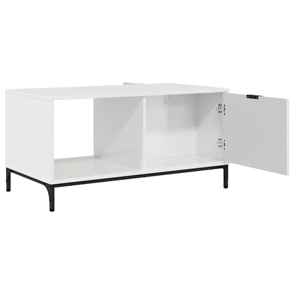 Kaffeebord Högblanka vita 90 x 49 x 46 cm Konstruerat trä
