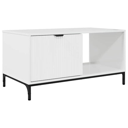Kaffeebord Högblanka vita 90 x 49 x 46 cm Konstruerat trä