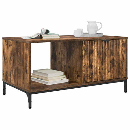 Kaffeebord med låda Rökt ek 90 x 49 x 46 cm Konstruerat trä