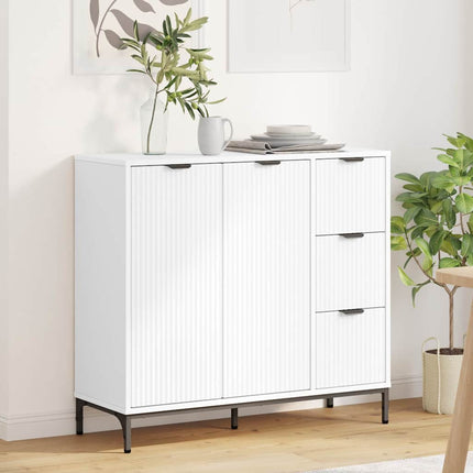 Sideboard Vit 89,5 x 33 x 82 cm Konstruerat trä