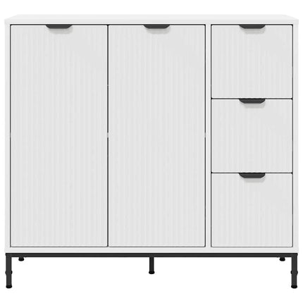 Sideboard med låda Vit 89,5 x 33 x 82 cm Konstruerat trä