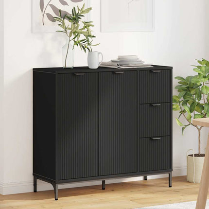 Sideboard Svart 89,5 x 33 x 82 cm Konstruerat trä