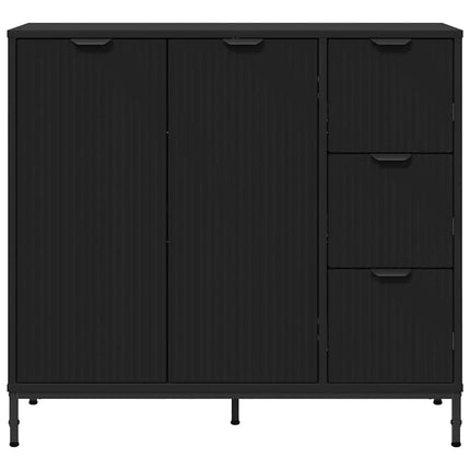 Sideboard Svart 89,5 x 33 x 82 cm Konstruerat trä